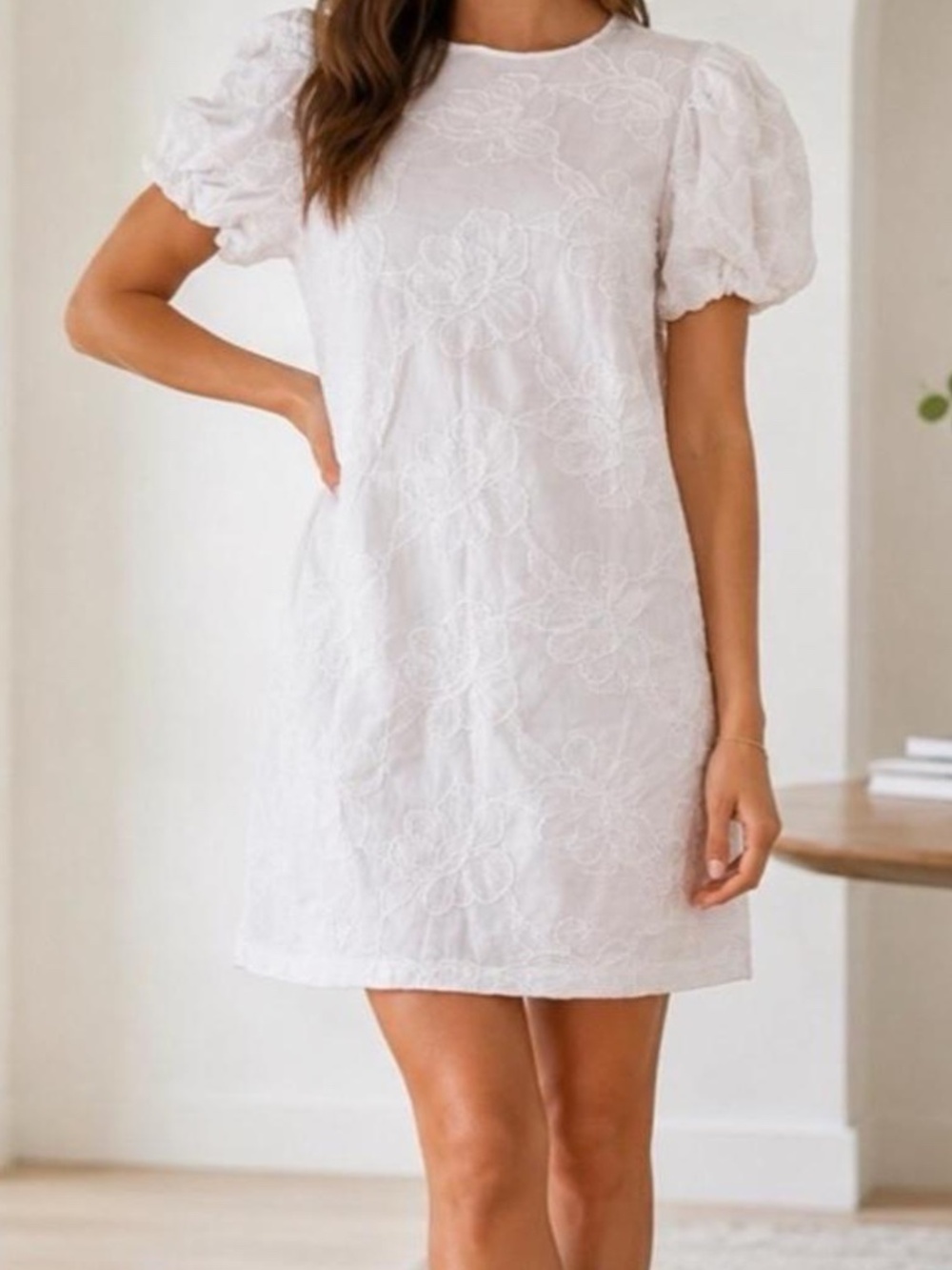 J Crew White Embroidered Short Dress with Pockets Size 6 New with Tags